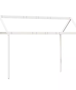 Wit Houten Dak voor Kinderbed – Massief Grenenhout, 207 × 80,5 × 151,5 cm, Speels Hemelframe