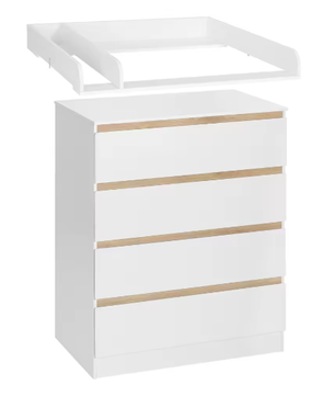 Commode met 4 Laden – Multifunctioneel Baby Opbergmeubel voor Kinderkamer 80x75x109,2 cm