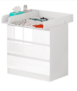 Witte Babycommode met 3 Laden – Multifunctioneel Opbergmeubel