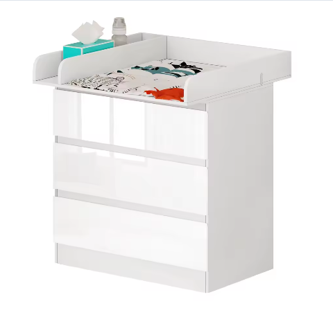 Witte Babycommode met 3 Laden – Multifunctioneel Opbergmeubel