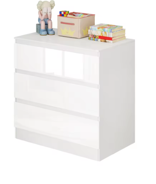 Witte Babycommode met 3 Laden – Multifunctioneel Opbergmeubel