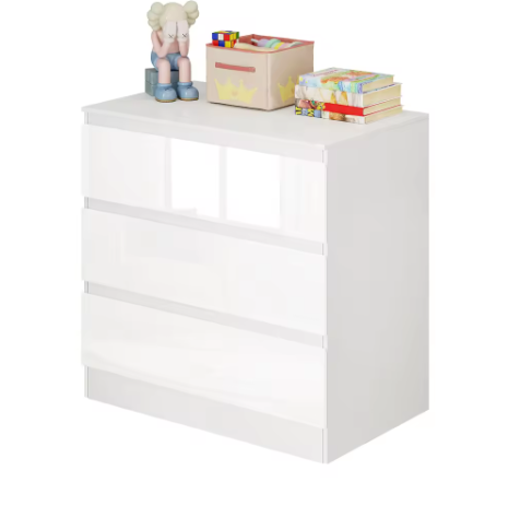 Witte Babycommode met 3 Laden – Multifunctioneel Opbergmeubel