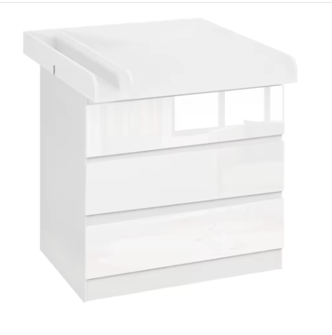 Witte Babycommode met 3 Laden – Multifunctioneel Opbergmeubel