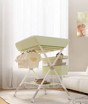 Opvouwbare Babycommode met Wielen – Verstelbaar Luiertafel en Organizer
