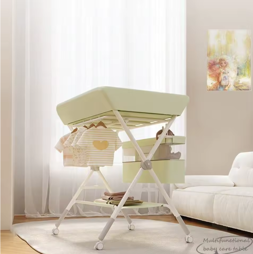 Opvouwbare Babycommode met Wielen – Verstelbaar Luiertafel en Organizer