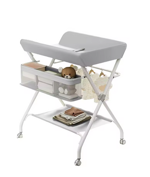 Opvouwbare Babycommode met Wielen – Verstelbaar Luiertafel en Organizer