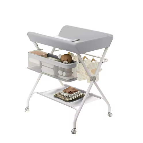 Opvouwbare Babycommode met Wielen – Verstelbaar Luiertafel en Organizer