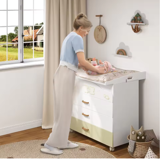 Universele Babycommode Bevestiging met Zijwanden – Veilig Opzetstuk voor Ladekast