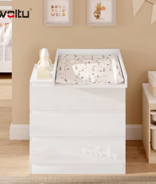 Babycommode Opzetstuk voor Ladekast – MDF Aankleedblad met Zijwanden