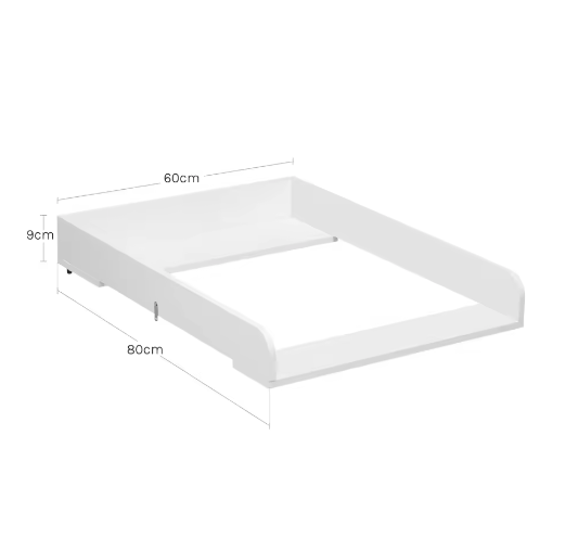 Babycommode Opzetstuk voor Ladekast – MDF Aankleedblad met Zijwanden