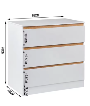 Moderne Babycommode met 3 Lades – Ladekast en Opbergmeubel