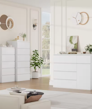 Hoge Ladekast met 5 Lades en 1 Deur – Modern Dressoir 100×80×40 cm