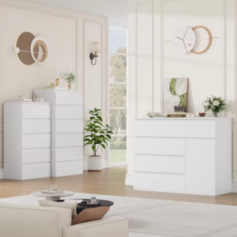 Hoge Ladekast met 5 Lades en 1 Deur – Modern Dressoir 100×80×40 cm