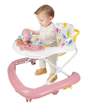 3-in-1 Loopstoeltje voor Baby – Opvouwbaar met Luifel, 360° Wielen en Speelcentrum