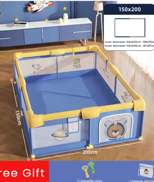 Baby Shining Speelbox – Veiligheid Hek met Schuimbeschermer voor 0-6 Jaar