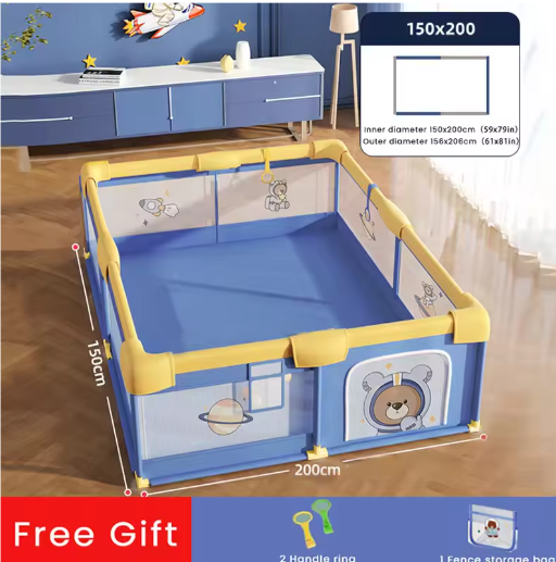 Baby Shining Speelbox – Veiligheid Hek met Schuimbeschermer voor 0-6 Jaar