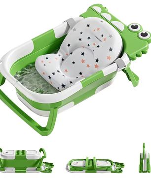 Opvouwbaar Babybadje met Badkussen en Ingebouwde Thermometer
