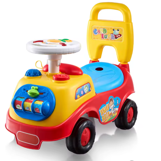 Peuter Ride-On Auto met Duwfunctie, Muziek en Opbergruimte