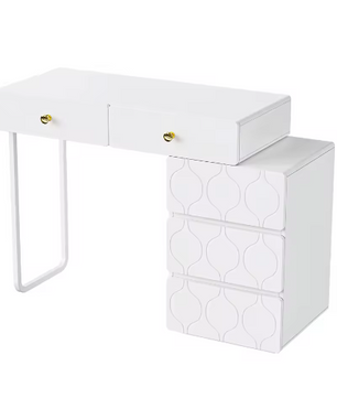 Kaptafel met 5 Lades – Uitwisselbare Kast en Poten, Modern en Functioneel, 90 x 40 x 73,5 cm