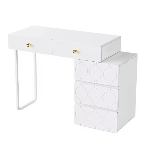 Kaptafel met 5 Lades – Uitwisselbare Kast en Poten, Modern en Functioneel, 90 x 40 x 73,5 cm