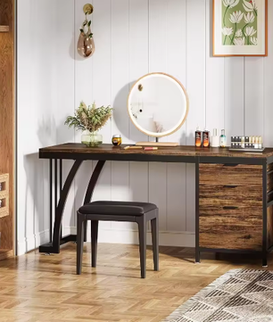 Kaptafel met 3 Lades en Omkeerbaar Ontwerp, Industrieel
