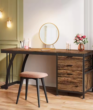 Kaptafel met 3 Lades en Omkeerbaar Ontwerp, Industrieel