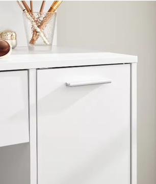 Kaptafel met Spiegel, Opbergvak en 2 Planken – Wit