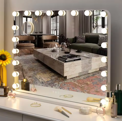 Make-upspiegel met LED-verlichting en 20 Lampen – Touchbediening