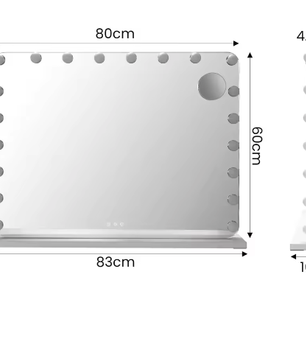 Make-upspiegel met LED-verlichting en 20 Lampen – Touchbediening