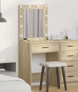 Kaptafel met LED-verlichting en Spiegel – Lade, Modern Design