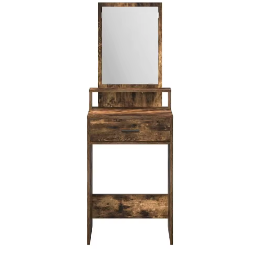 Elegante kaptafel met lades – Gerookt eiken, 50x41x140 cm, slaapkamer make-up tafel