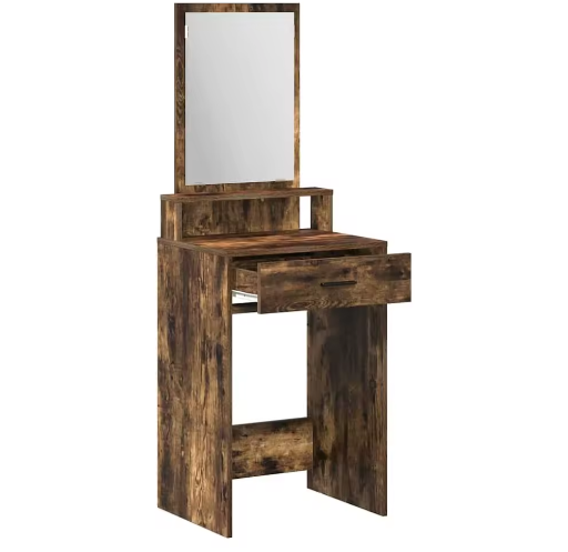 Elegante kaptafel met lades – Gerookt eiken, 50x41x140 cm, slaapkamer make-up tafel