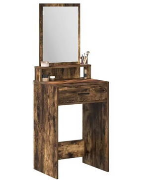 Elegante kaptafel met lades – Gerookt eiken, 50x41x140 cm, slaapkamer make-up tafel