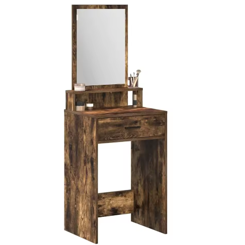 Elegante kaptafel met lades – Gerookt eiken, 50x41x140 cm, slaapkamer make-up tafel