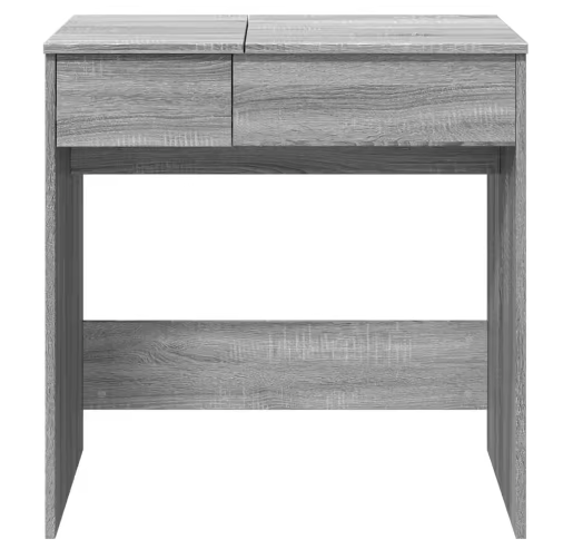 Grijze Sonoma Make-uptafel met Spiegel – Modern Make-up Bureau 73x46,5x120 cm