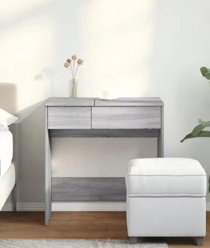 Grijze Sonoma Make-uptafel met Spiegel – Modern Make-up Bureau 73x46,5x120 cm