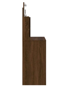 LED Make-up Kaptafel Bruin Eiken – 96x40x142 cm, Modern en Stijlvol