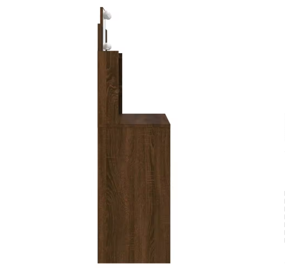 LED Make-up Kaptafel Bruin Eiken – 96x40x142 cm, Modern en Stijlvol