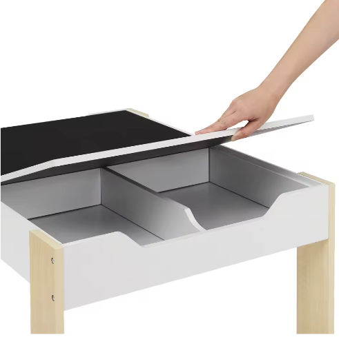 Kindertafel met 2 Stoelen en Opbergruimte – Tekentafel Set