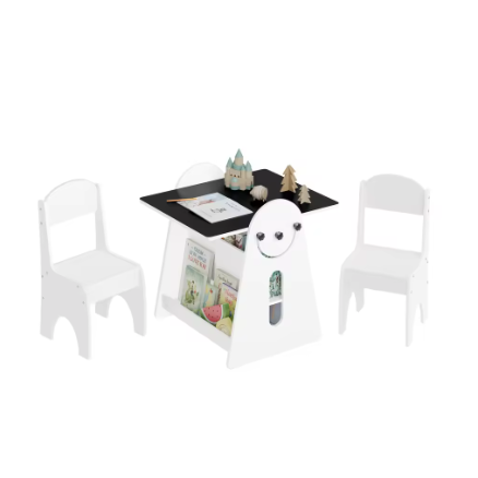 Kindertafel met 2 Stoelen – Multifunctionele Schildertafel met Opbergruimte