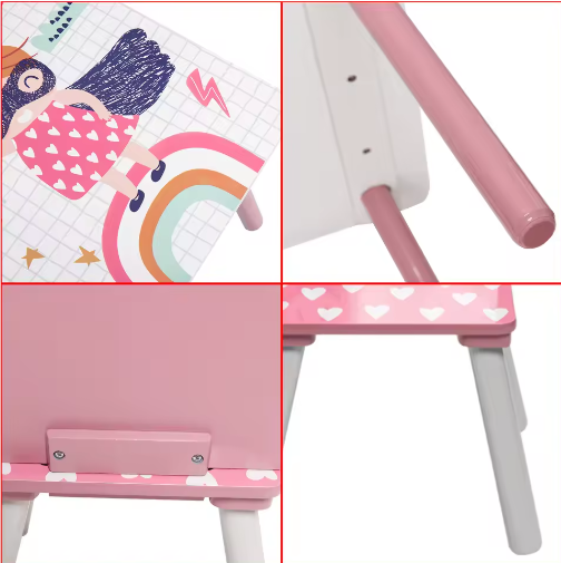 Kindertafel met 2 Stoelen van Hout – Speel- en Leertafel Set