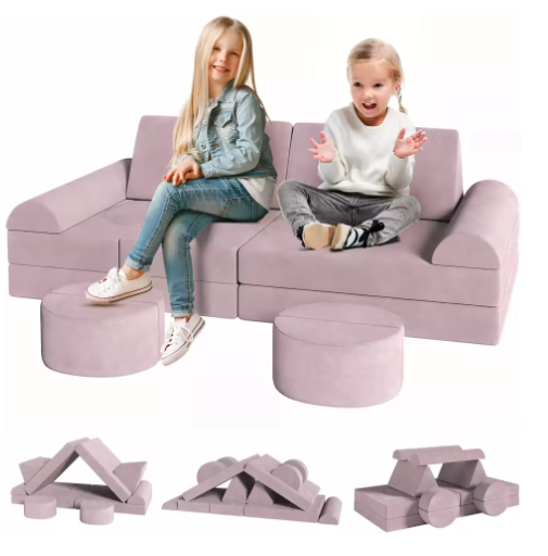 4-delige Modulaire Kinderspeelbank – Creatieve Speel- en Zitset van Schuim voor Peuters