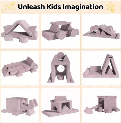 4-delige Modulaire Kinderspeelbank – Creatieve Speel- en Zitset van Schuim voor Peuters