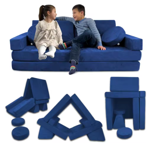 4-delige Modulaire Kinderspeelbank – Creatieve Speel- en Zitset van Schuim voor Peuters