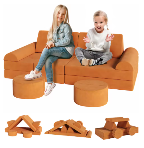 4-delige Modulaire Kinderspeelbank – Creatieve Speel- en Zitset van Schuim voor Peuters