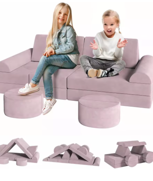 4-delige Modulaire Kinderspeelbank – Creatieve Speel- en Zitset van Schuim voor Peuters