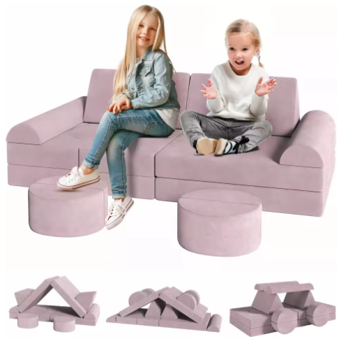 4-delige Modulaire Kinderspeelbank – Creatieve Speel- en Zitset van Schuim voor Peuters