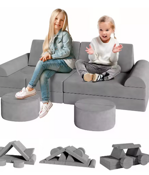 4-delige Modulaire Kinderspeelbank – Creatieve Speel- en Zitset van Schuim voor Peuters