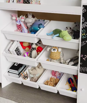 Kinderboekenplank met Open Opbergruimte en Schoolbord