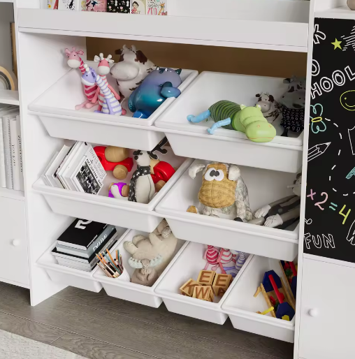 Kinderboekenplank met Open Opbergruimte en Schoolbord